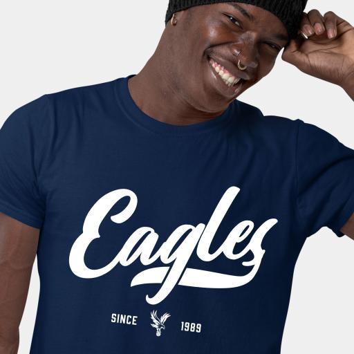 Crystal Palace FC Rubber Print Men's T-Shirt - Navy